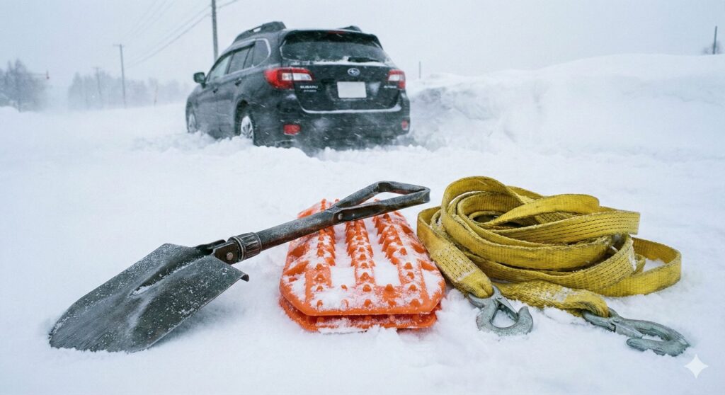 雪道のトラブル対策で用意するべきアイテム