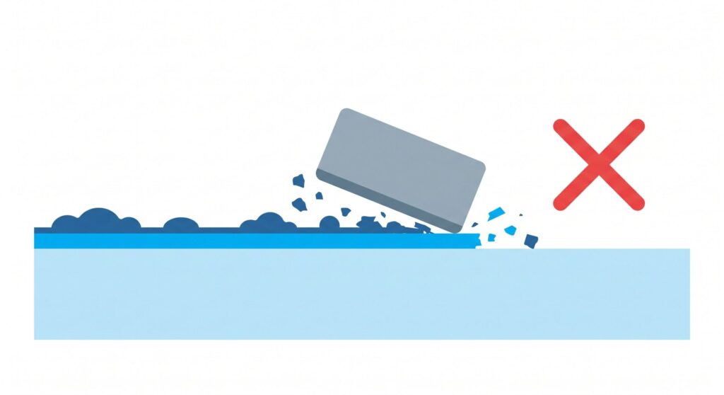 コンパウンド（研磨剤）で強くこする