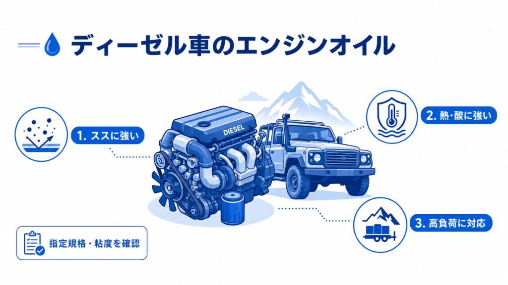 ディーゼル車のエンジンオイル
