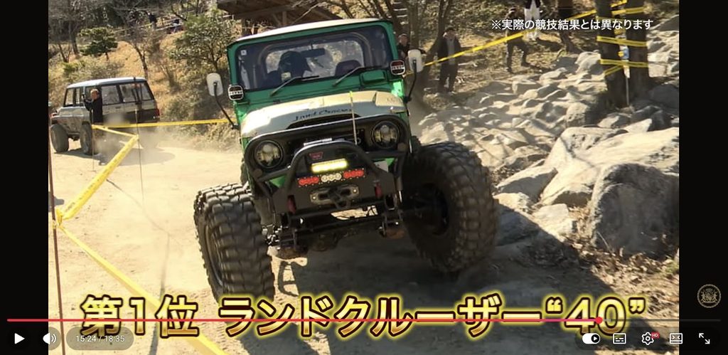 ロック坂選手権では第1位のランクル40として登場
