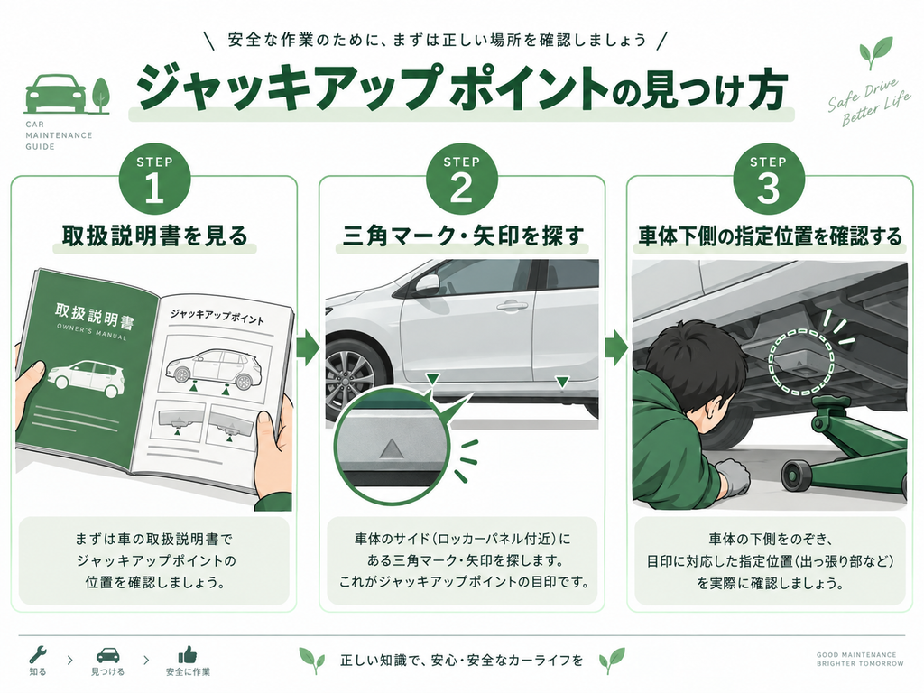 ジャッキアップポイントの見つけ方