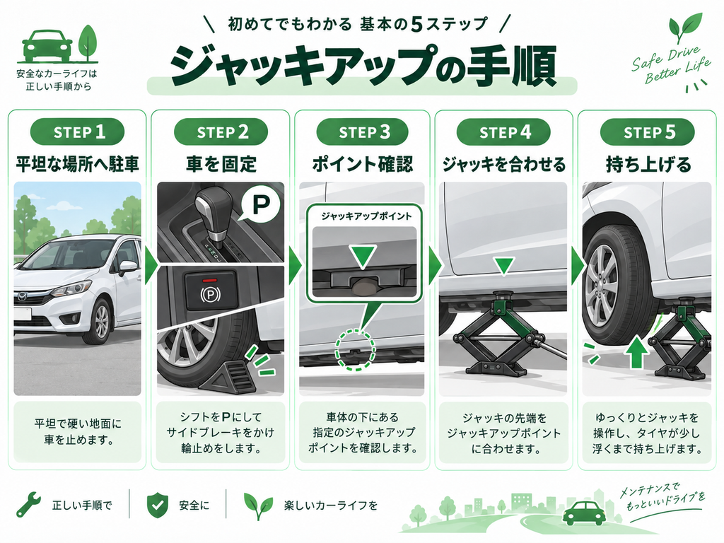 ジャッキを正しくかける手順